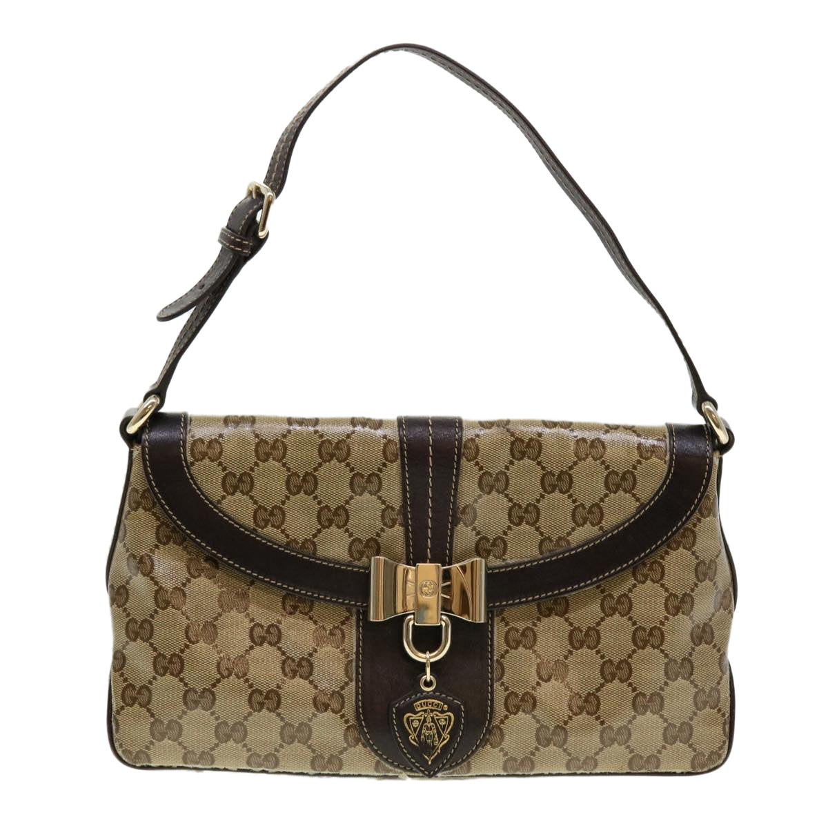 GUCCI GG Canvas Shoulder Bag Coated Canvas Beige 181483 am4265