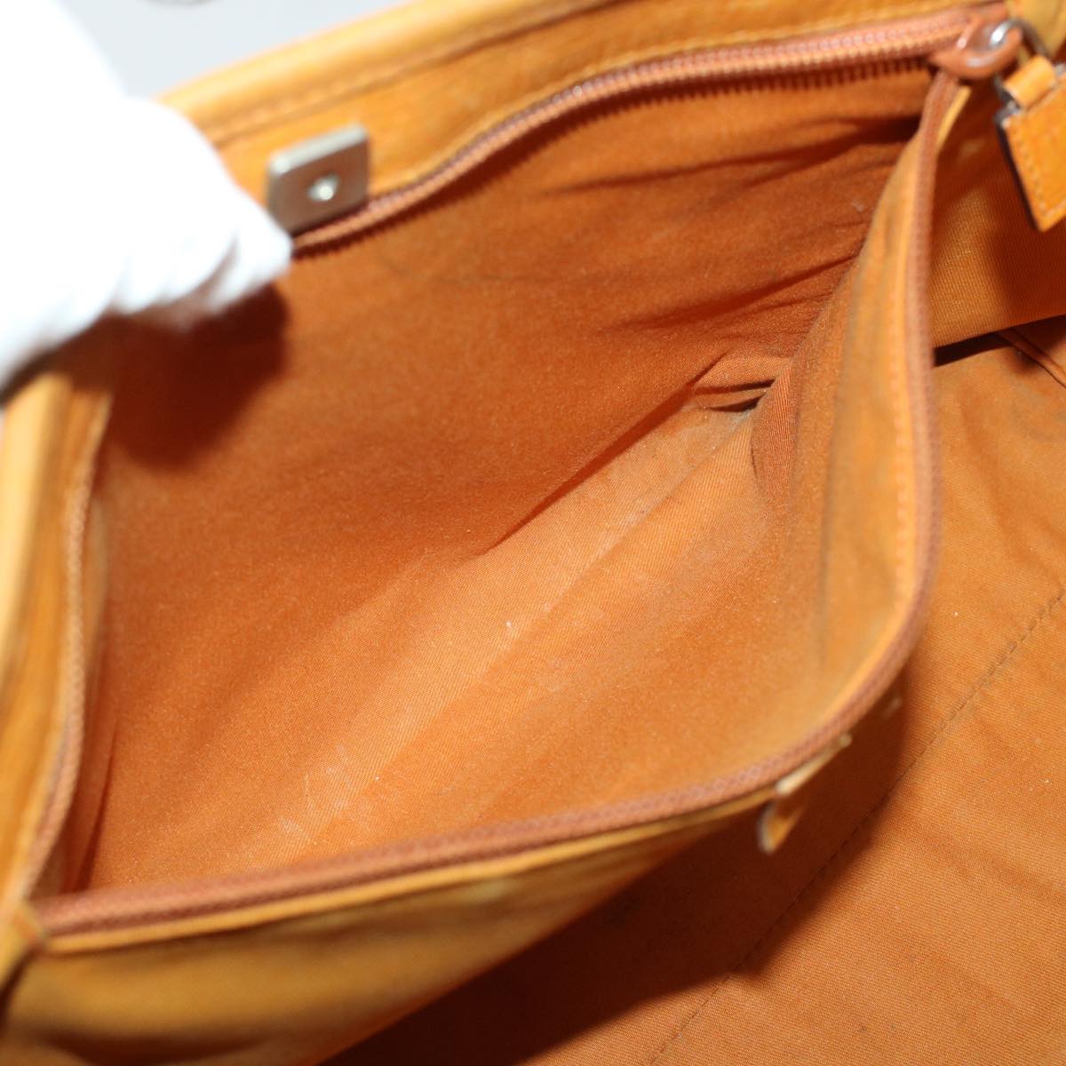 GUCCI GG Canvas Tote Bag PVC Leather Beige am4287