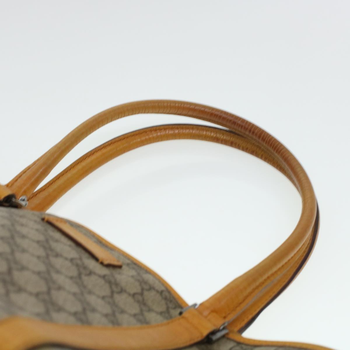 GUCCI GG Canvas Tote Bag PVC Leather Beige am4287