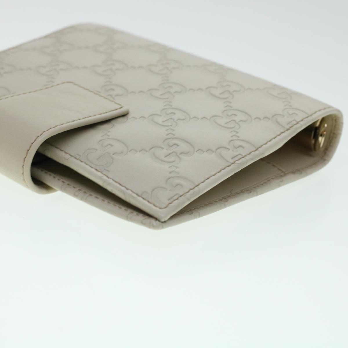 GUCCI GG Canvas Day Planner Cover Leather White 115240 am4294
