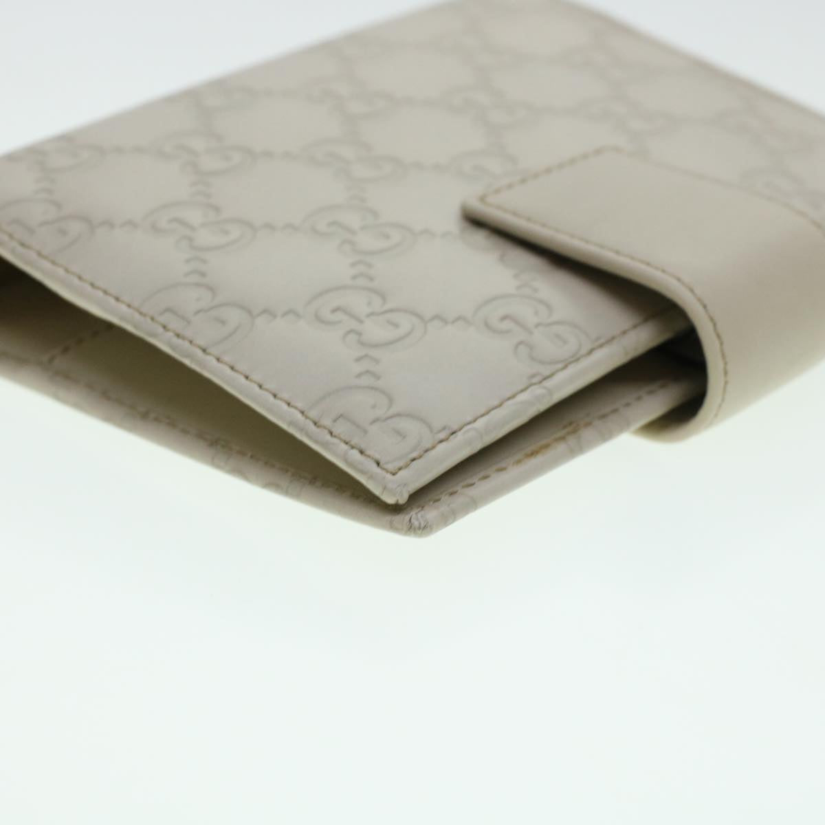 GUCCI GG Canvas Day Planner Cover Leather White 115240 am4294