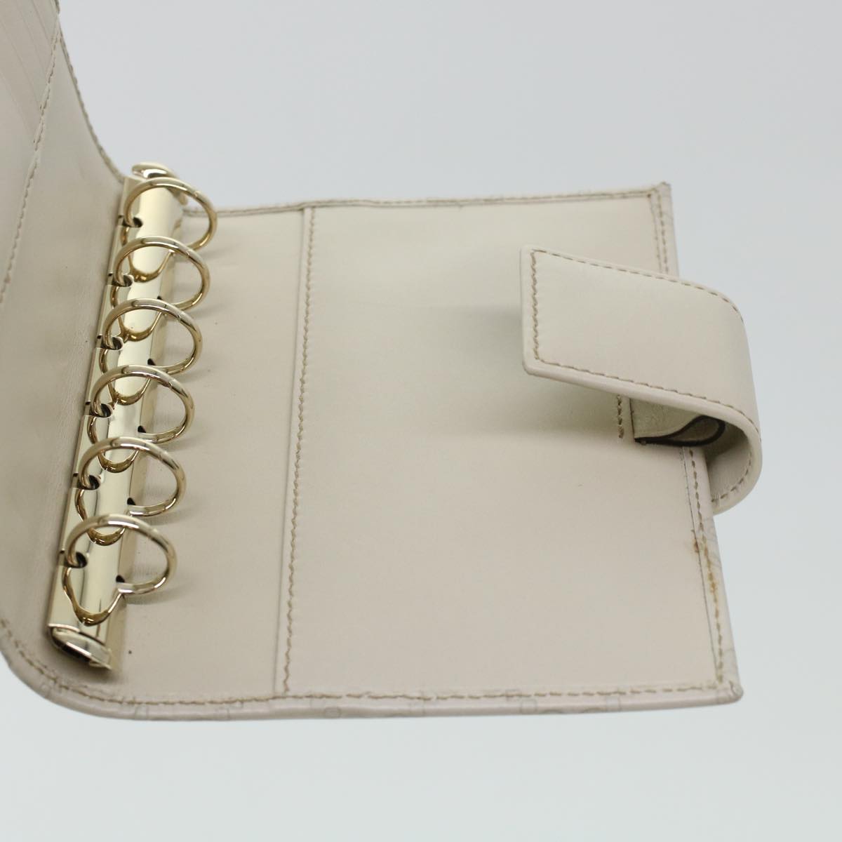 GUCCI GG Canvas Day Planner Cover Leather White 115240 am4294