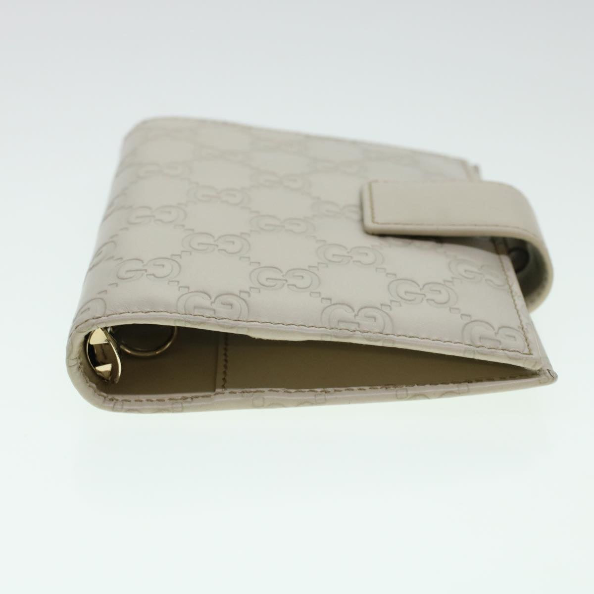 GUCCI GG Canvas Day Planner Cover Leather White 115240 am4294