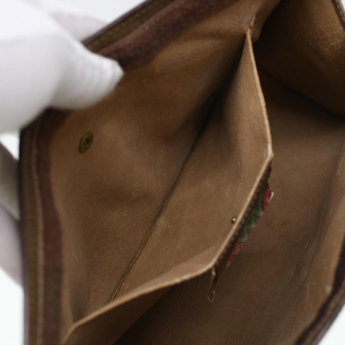 GUCCI GG Canvas Web Sherry Line Clutch Bag Beige Red Green 8901033 am4321