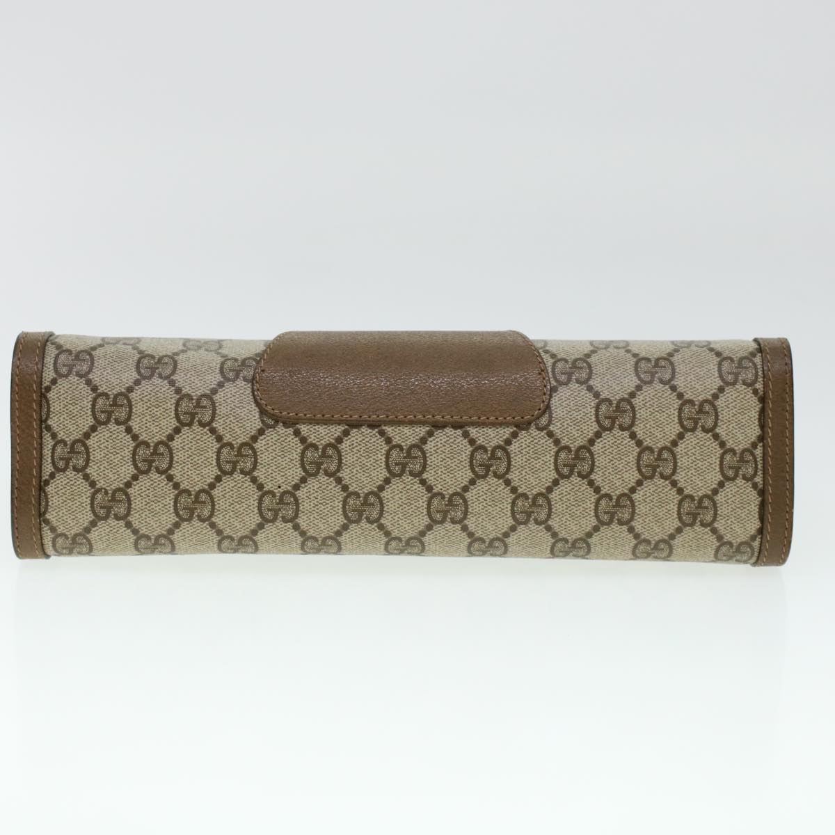 GUCCI GG Canvas Web Sherry Line Clutch Bag Beige Red Green 8901033 am4321