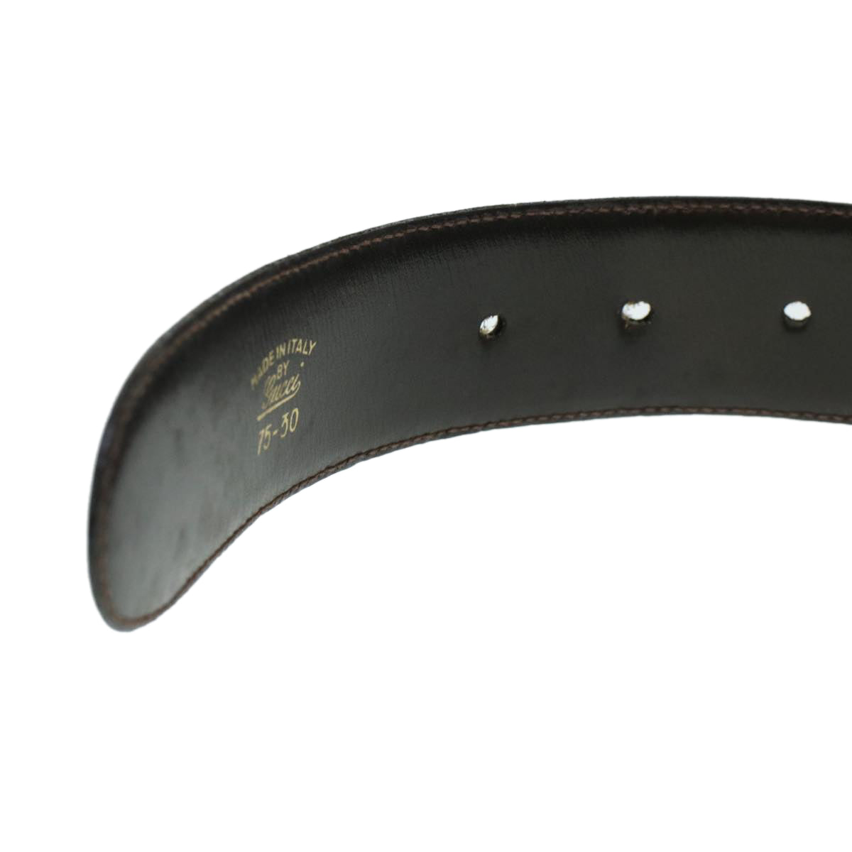 GUCCI Belt Leather 33.1"""""""" Brown 52808/75 am4354