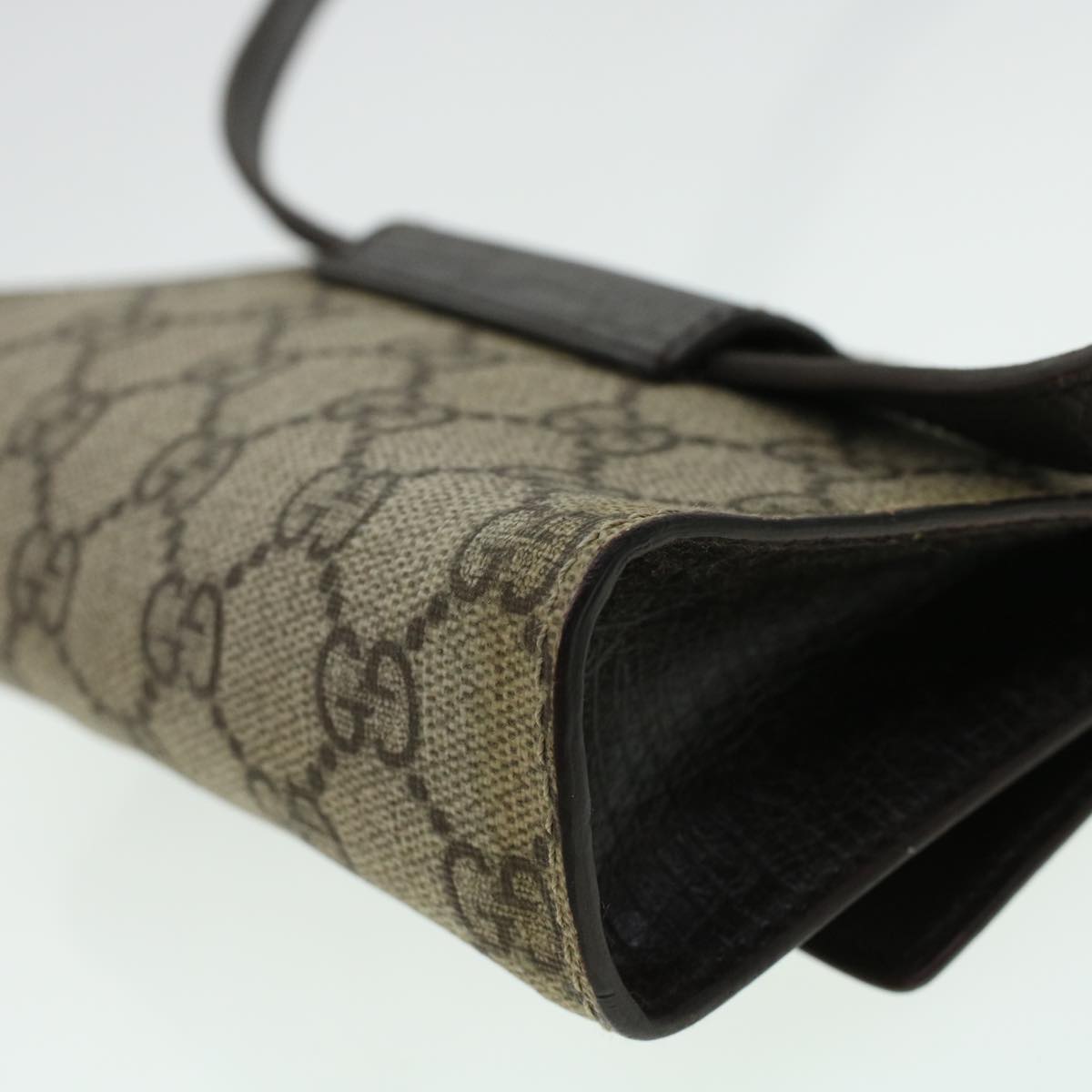 GUCCI GG Canvas Waist Bag PVC Leather Beige 137376 am4371