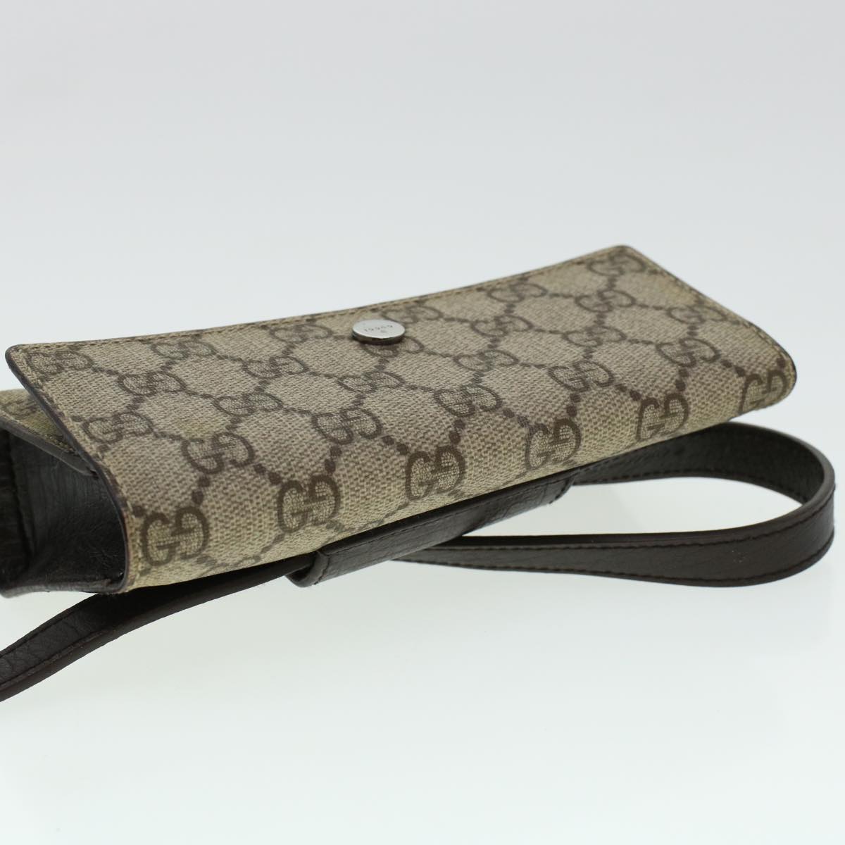 GUCCI GG Canvas Waist Bag PVC Leather Beige 137376 am4371