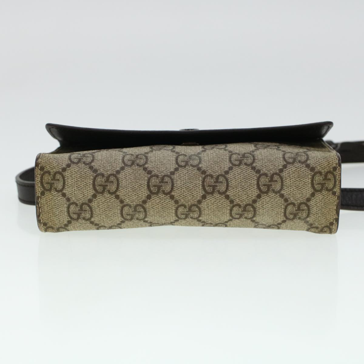 GUCCI GG Canvas Waist Bag PVC Leather Beige 137376 am4371