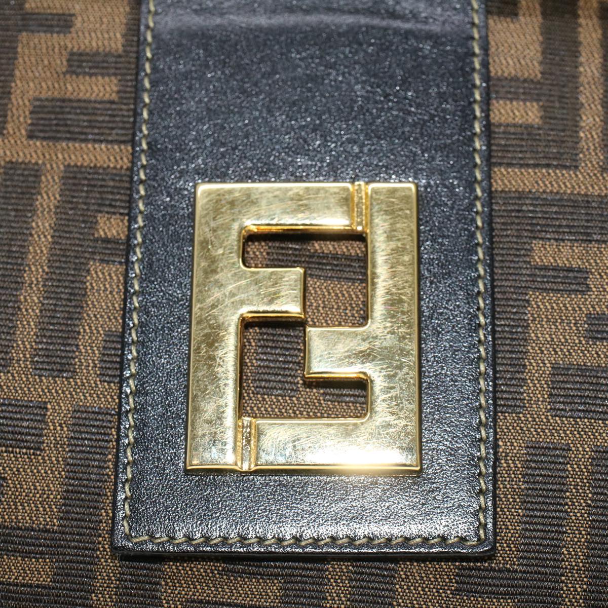 FENDI Zucca Canvas Shoulder Bag Brown am4375