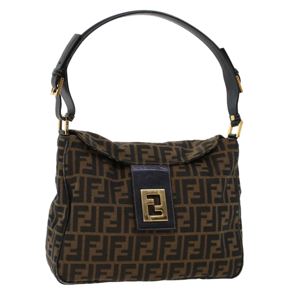 FENDI Zucca Canvas Shoulder Bag Brown am4375