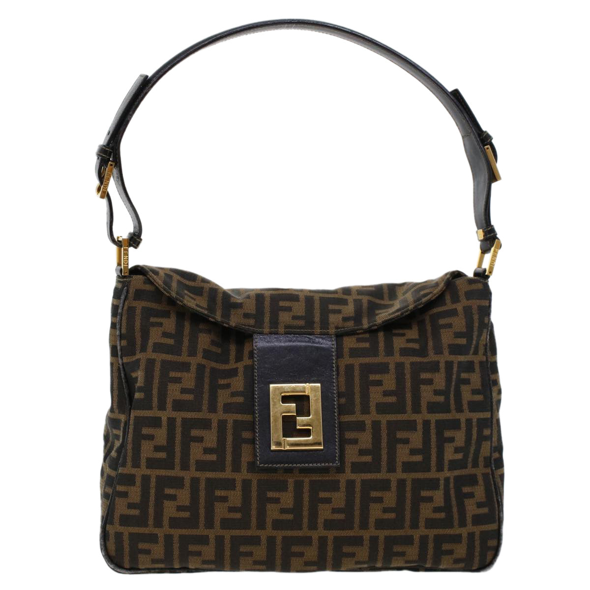 FENDI Zucca Canvas Shoulder Bag Brown am4375