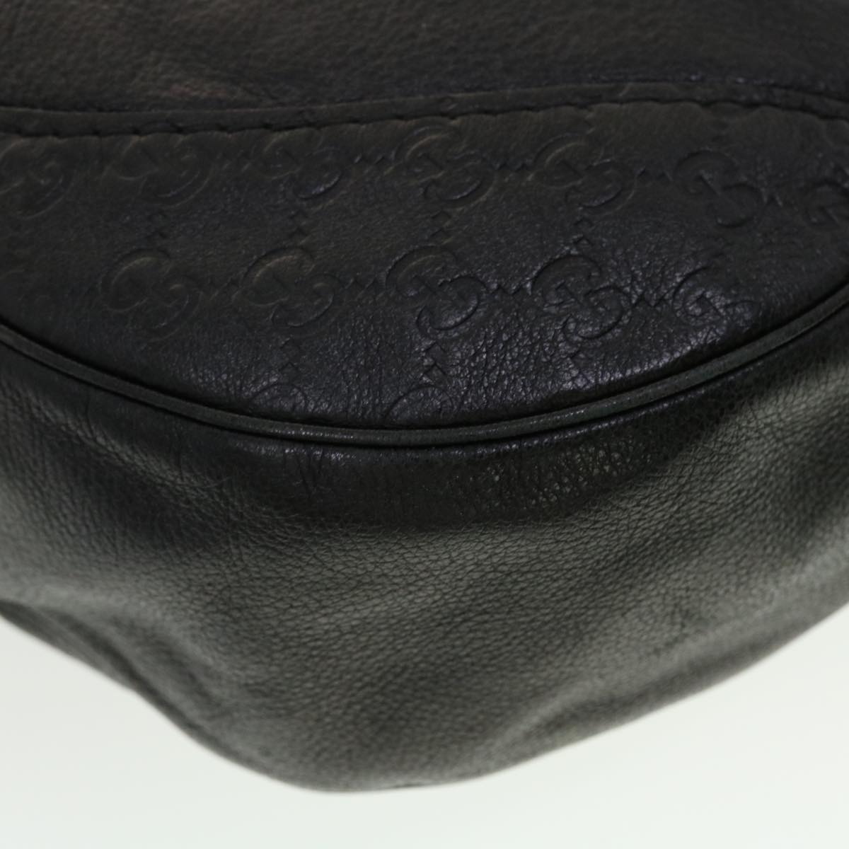 GUCCI GG Canvas Guccissima Shoulder Bag Leather Black 203503 am4377