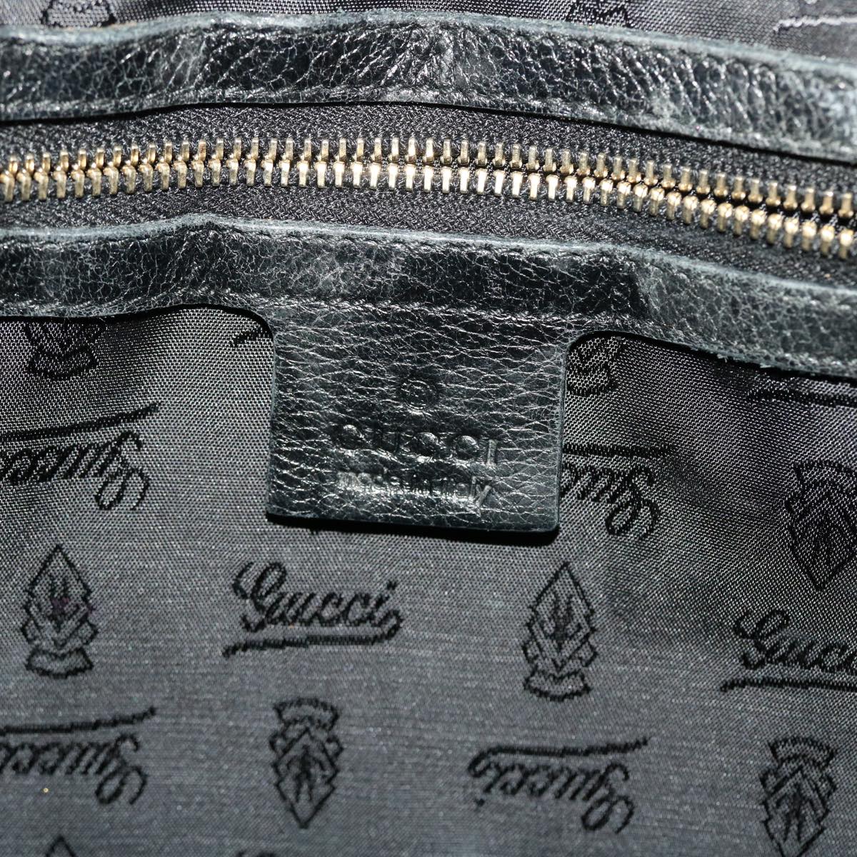 GUCCI GG Canvas Guccissima Shoulder Bag Leather Black 203503 am4377