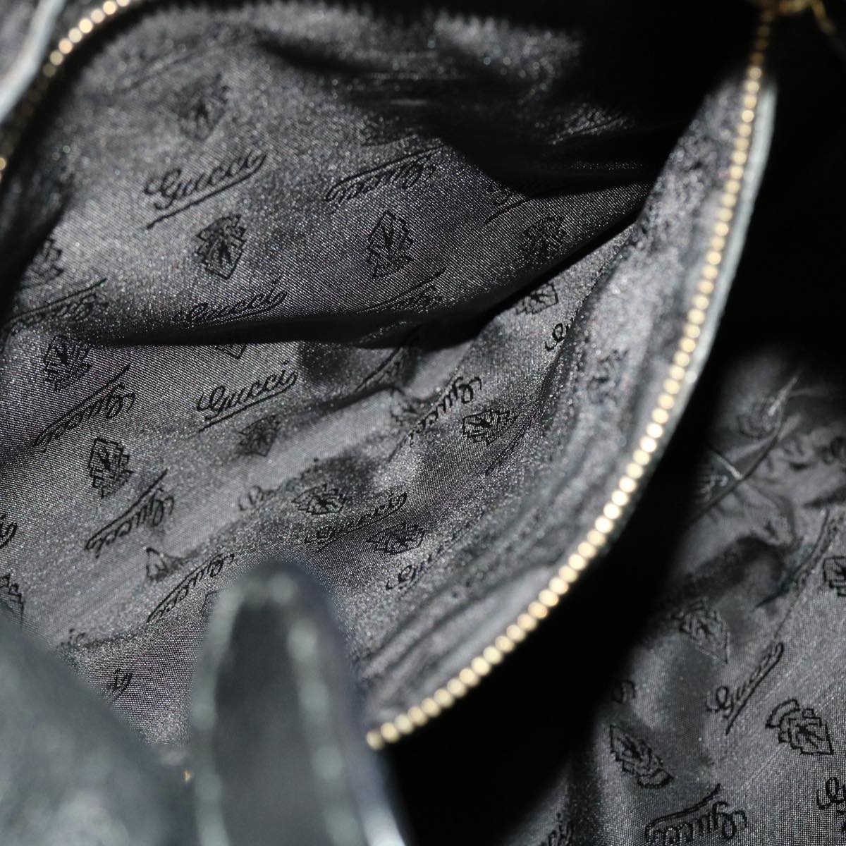 GUCCI GG Canvas Guccissima Shoulder Bag Leather Black 203503 am4377