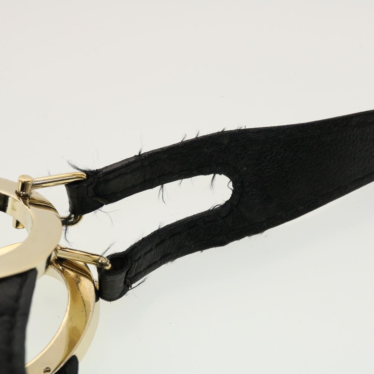 GUCCI GG Canvas Guccissima Shoulder Bag Leather Black 203503 am4377