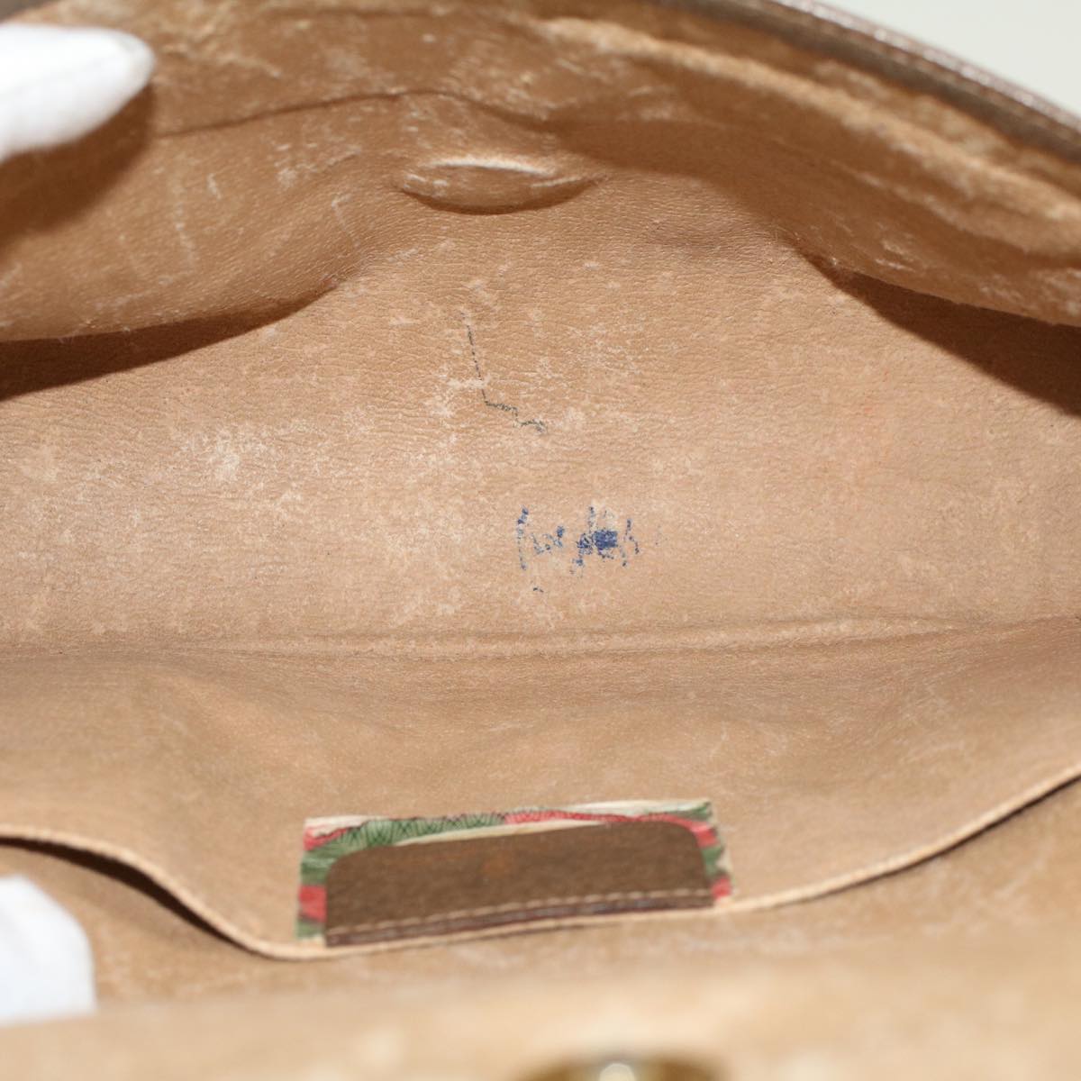 GUCCI GG Canvas Web Sherry Line Clutch Bag Beige Red 89.01.030 am4401