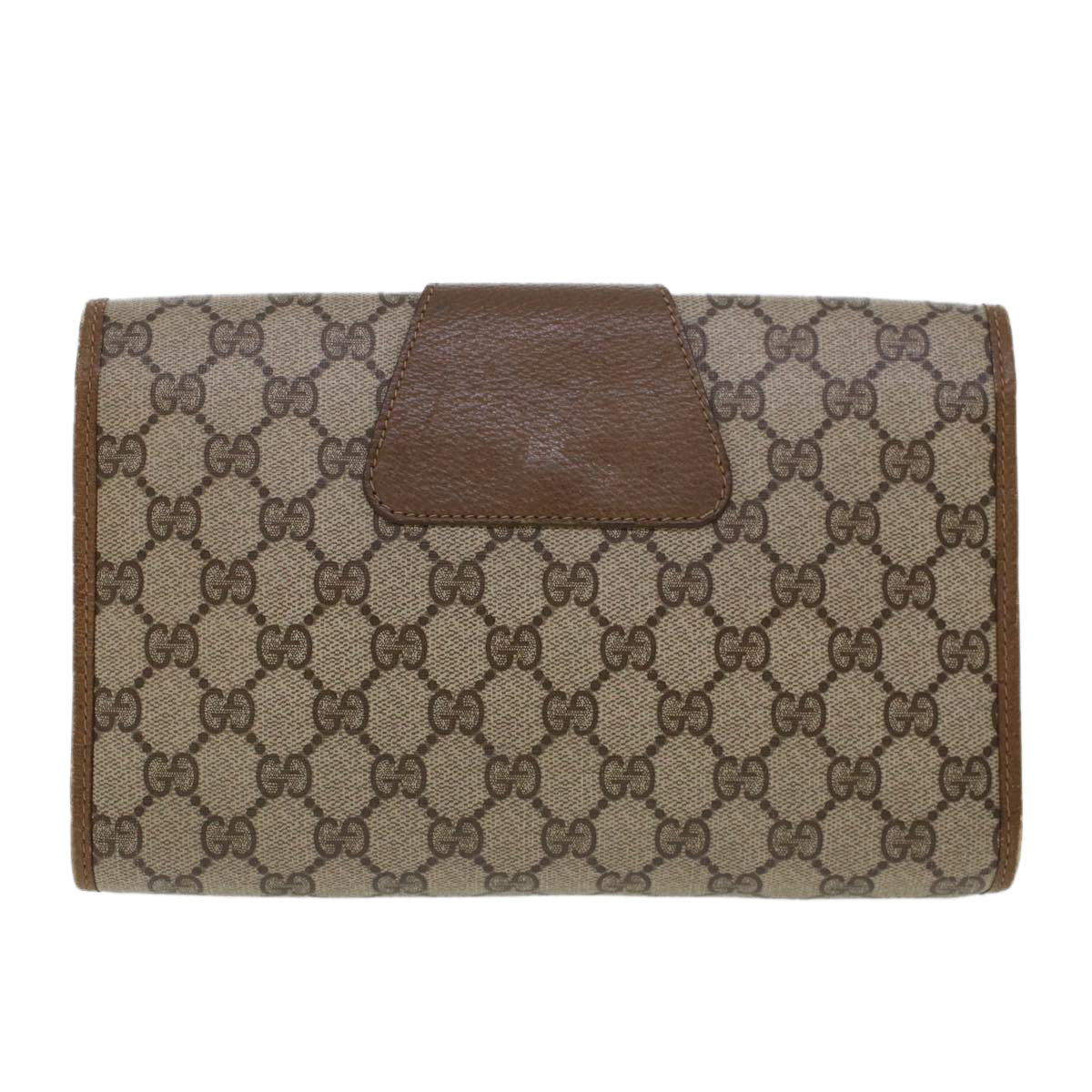 GUCCI GG Canvas Web Sherry Line Clutch Bag Beige Red 89.01.030 am4401