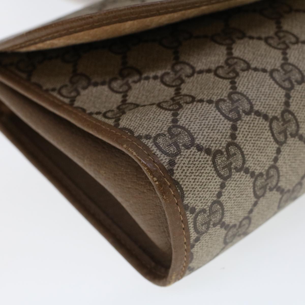GUCCI GG Canvas Web Sherry Line Clutch Bag Beige Red 89.01.030 am4401