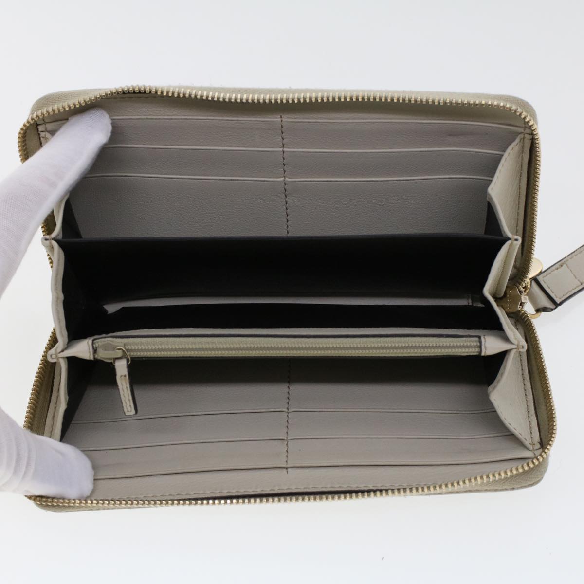 GUCCI GG Canvas Guccissima Long Wallet White 245914 am4402