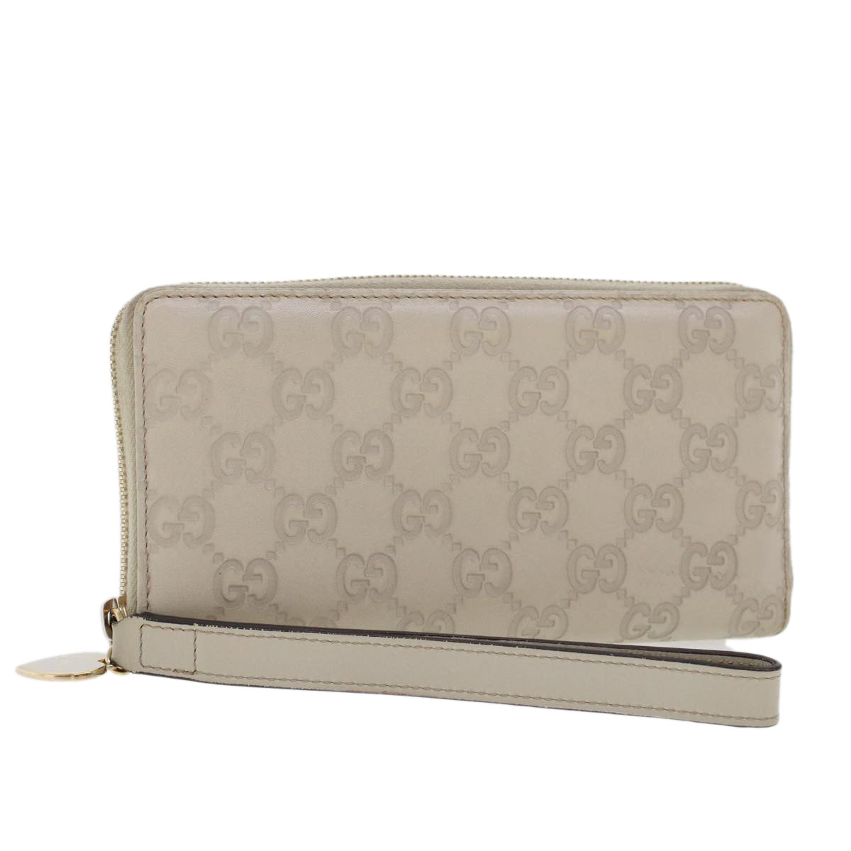 GUCCI GG Canvas Guccissima Long Wallet White 245914 am4402