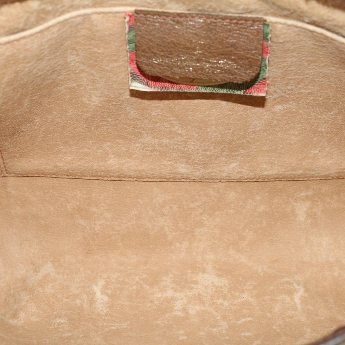 GUCCI GG Canvas Web Sherry Line Clutch Bag Beige Red Green 89.01.033 am4410