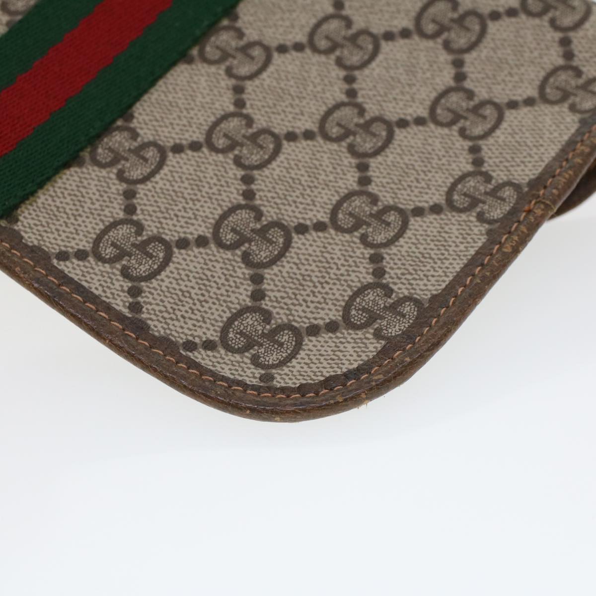 GUCCI GG Canvas Web Sherry Line Pouch Beige Red Green 89.01.021 am4415