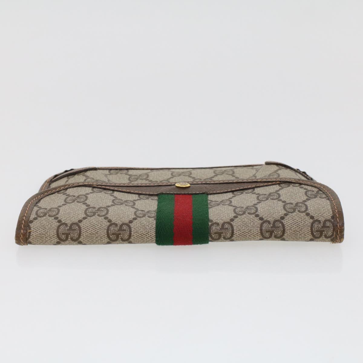 GUCCI GG Canvas Web Sherry Line Pouch Beige Red Green 89.01.021 am4415