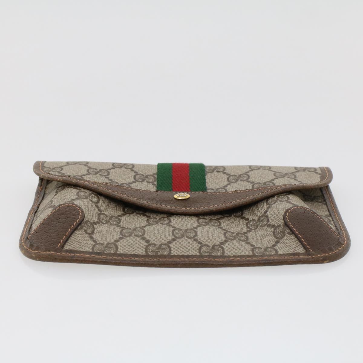 GUCCI GG Canvas Web Sherry Line Pouch Beige Red Green 89.01.021 am4415