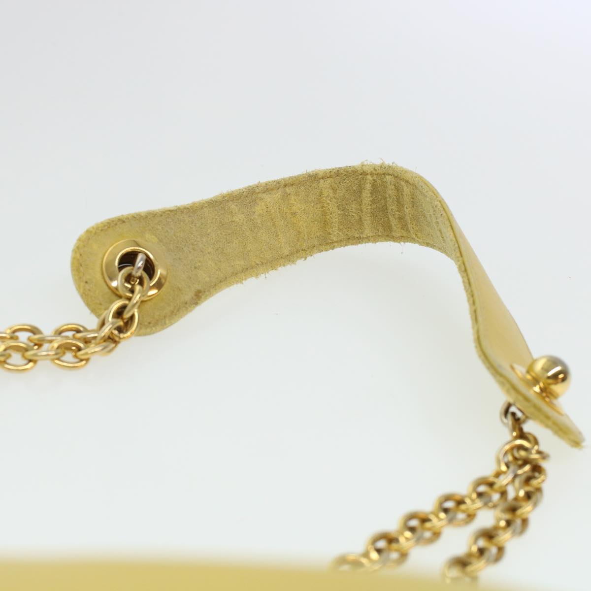 GUCCI Bamboo Chain Shoulder Bag Leather Yellow am4418