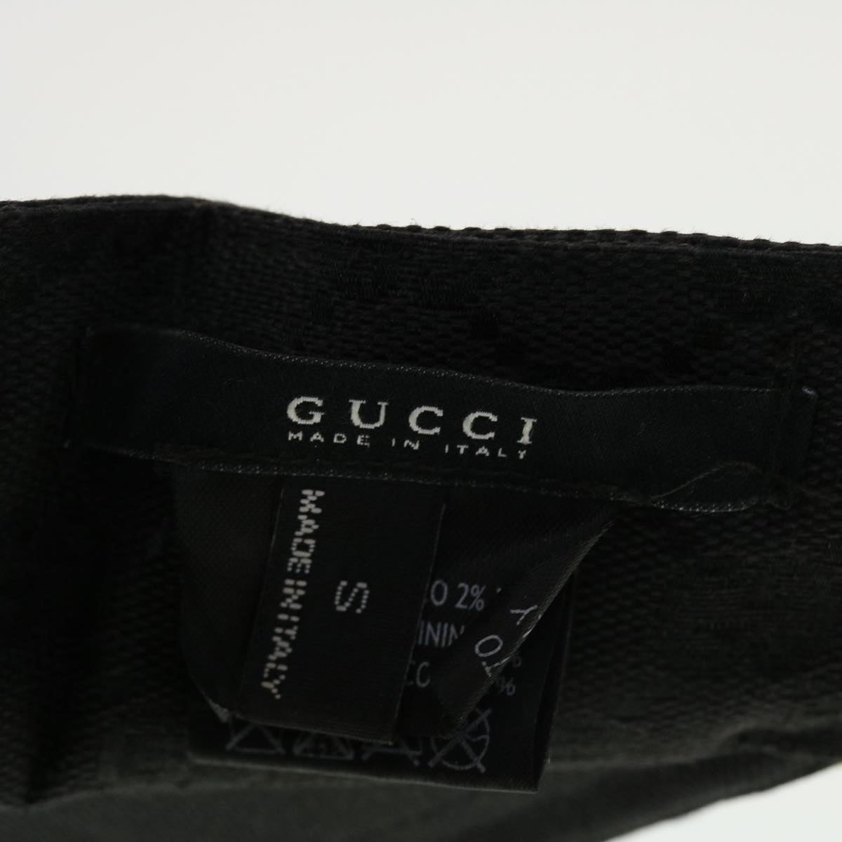 GUCCI GG Canvas Sherry Line Sun Visor S Black Gold 139315 am4449