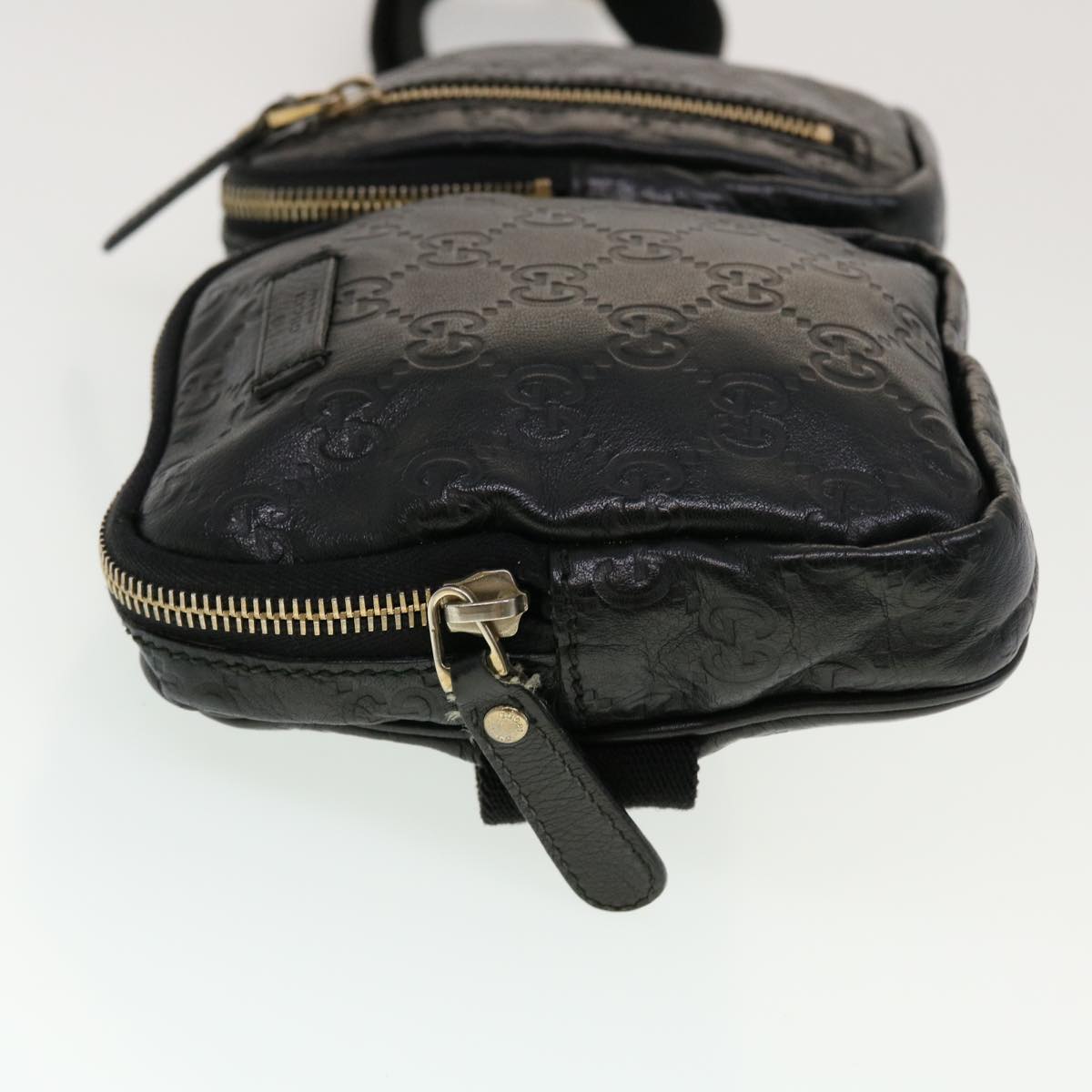 GUCCI GG Canvas Guccissima Waist bag Black 246417 am4450