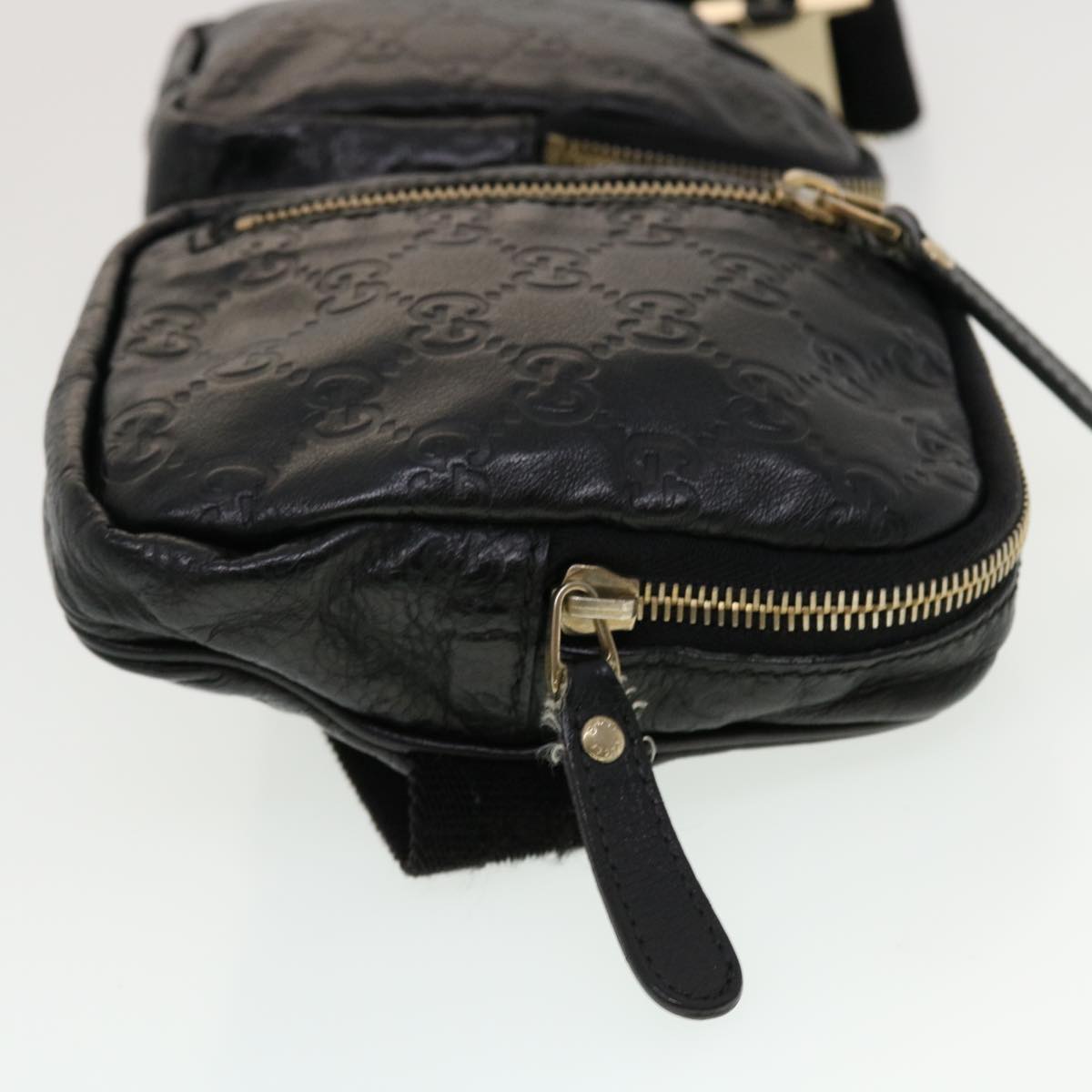 GUCCI GG Canvas Guccissima Waist bag Black 246417 am4450