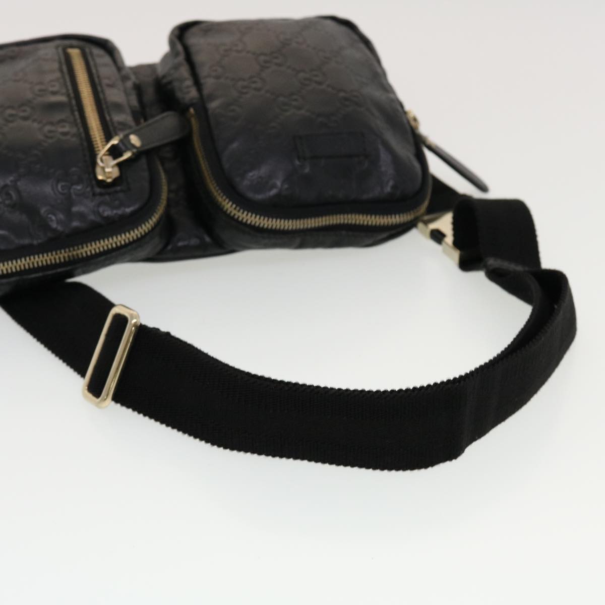 GUCCI GG Canvas Guccissima Waist bag Black 246417 am4450