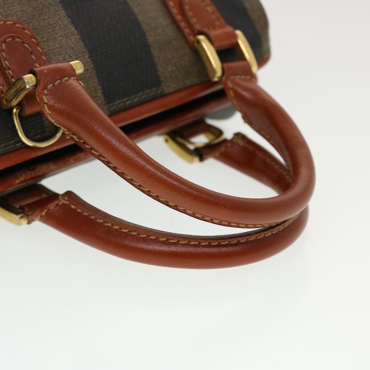 FENDI Pecan Canvas Mini Hand Bag Brown Black am4474