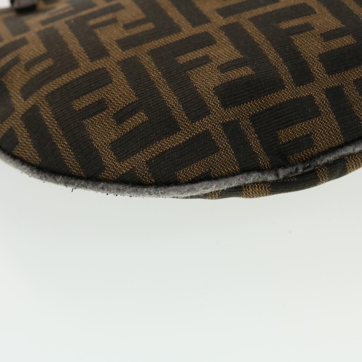 FENDI Zucca Canvas Mamma Baguette Shoulder Bag Nylon Brown Black am4494