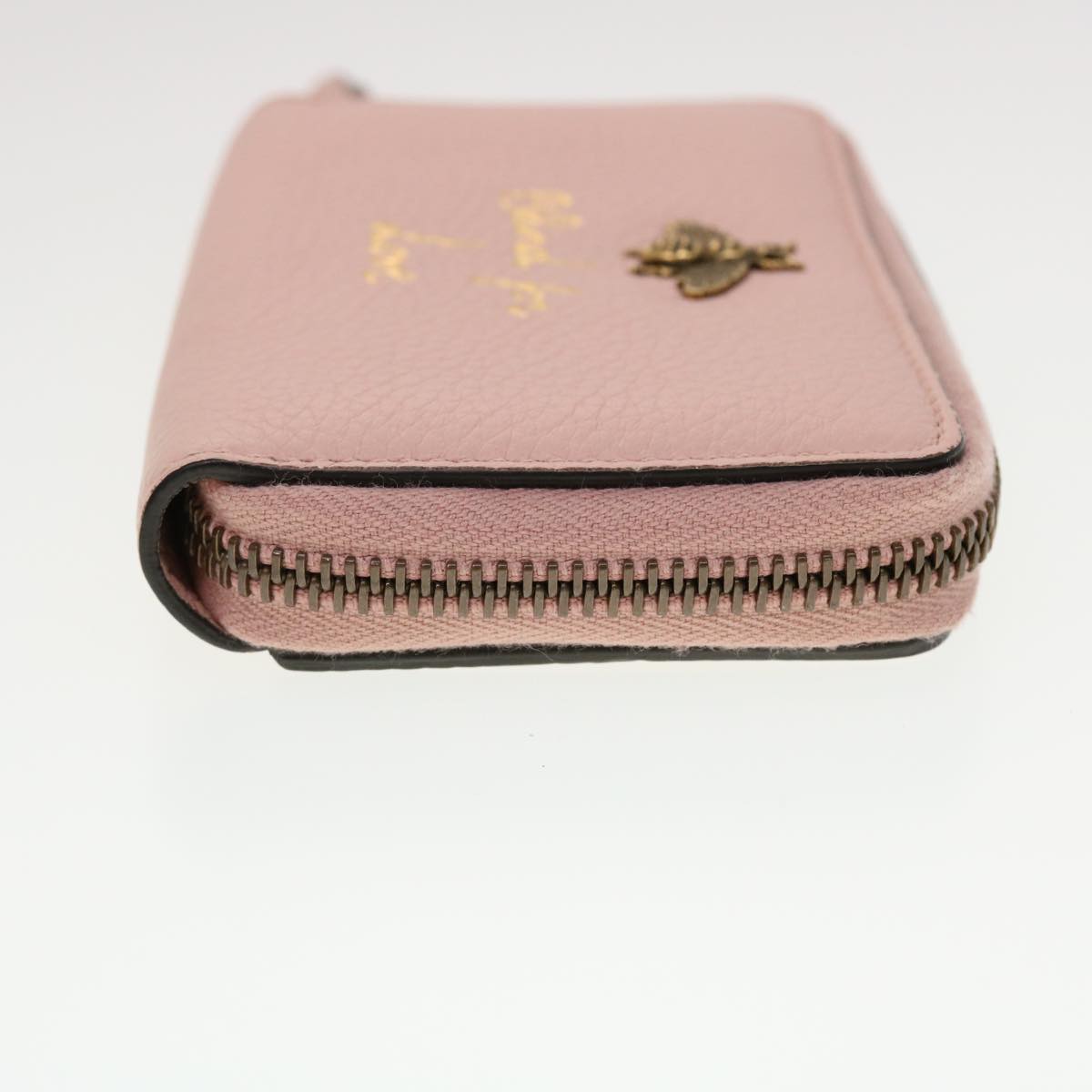GUCCI Animalie Card Case Leather Pink 546590 am4503