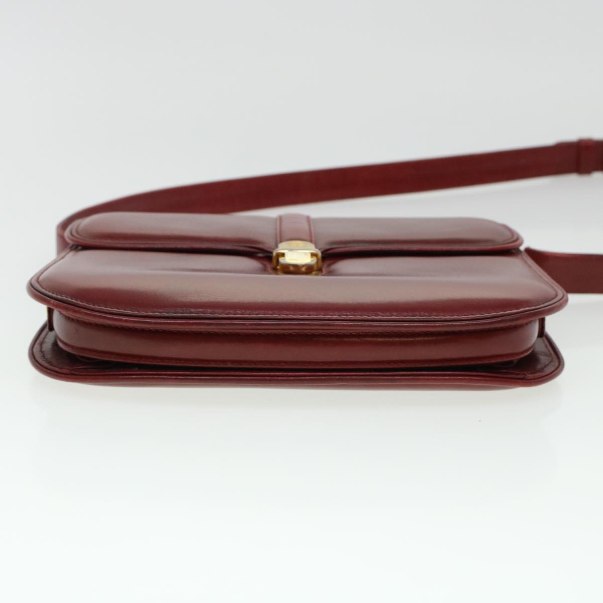 GUCCI Shoulder Bag Leather Red am4554
