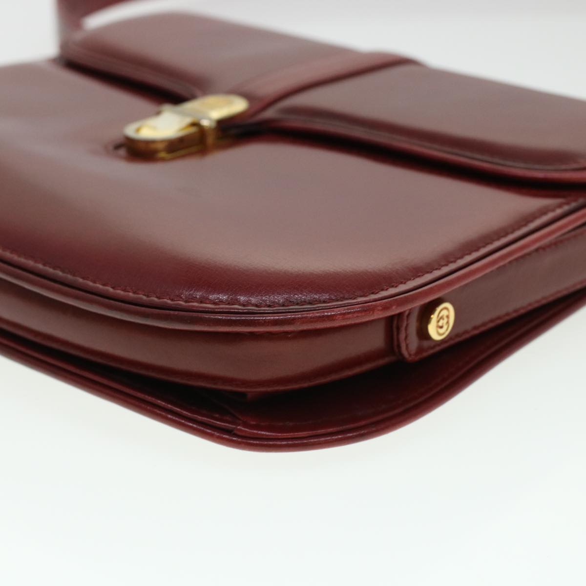 GUCCI Shoulder Bag Leather Red am4554