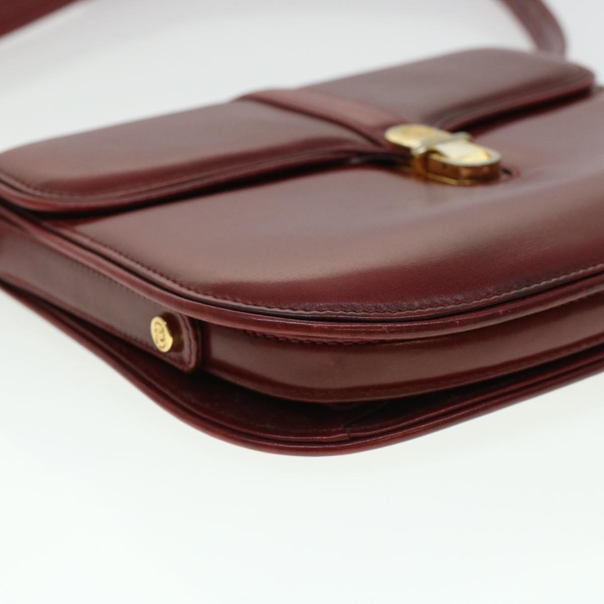 GUCCI Shoulder Bag Leather Red am4554
