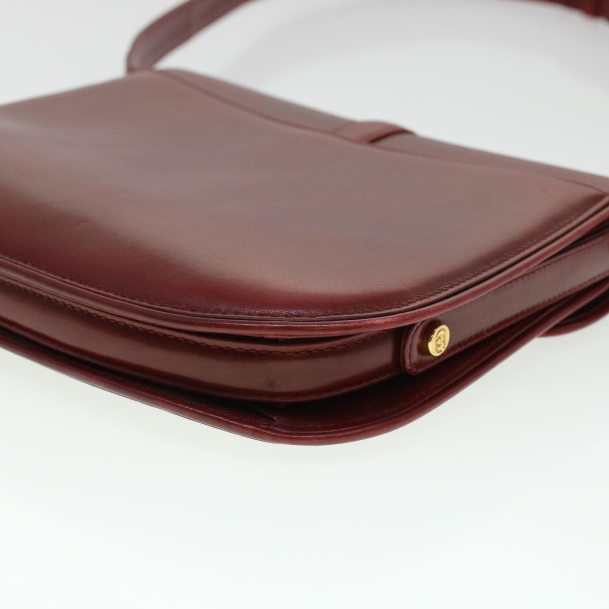 GUCCI Shoulder Bag Leather Red am4554