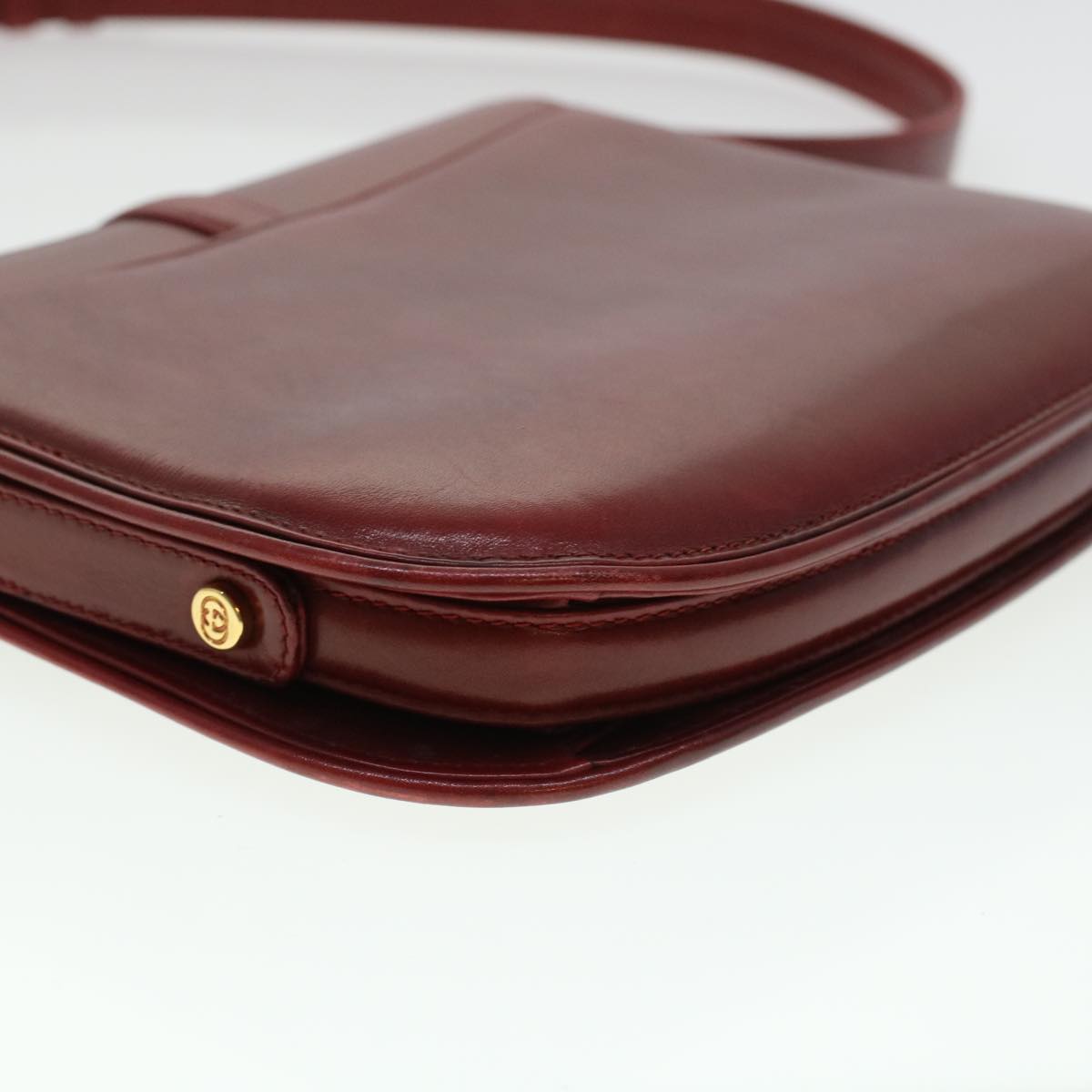 GUCCI Shoulder Bag Leather Red am4554