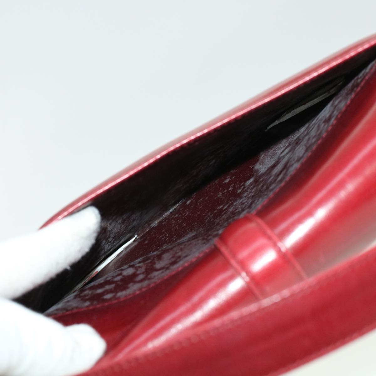 GUCCI Shoulder Bag Leather Red am4554
