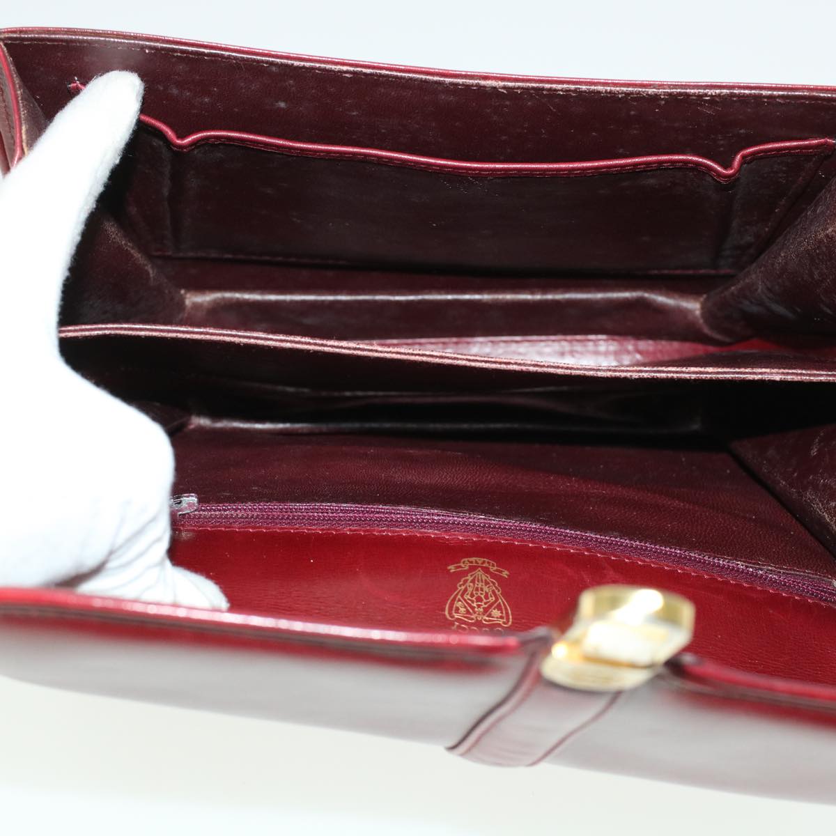 GUCCI Shoulder Bag Leather Red am4554