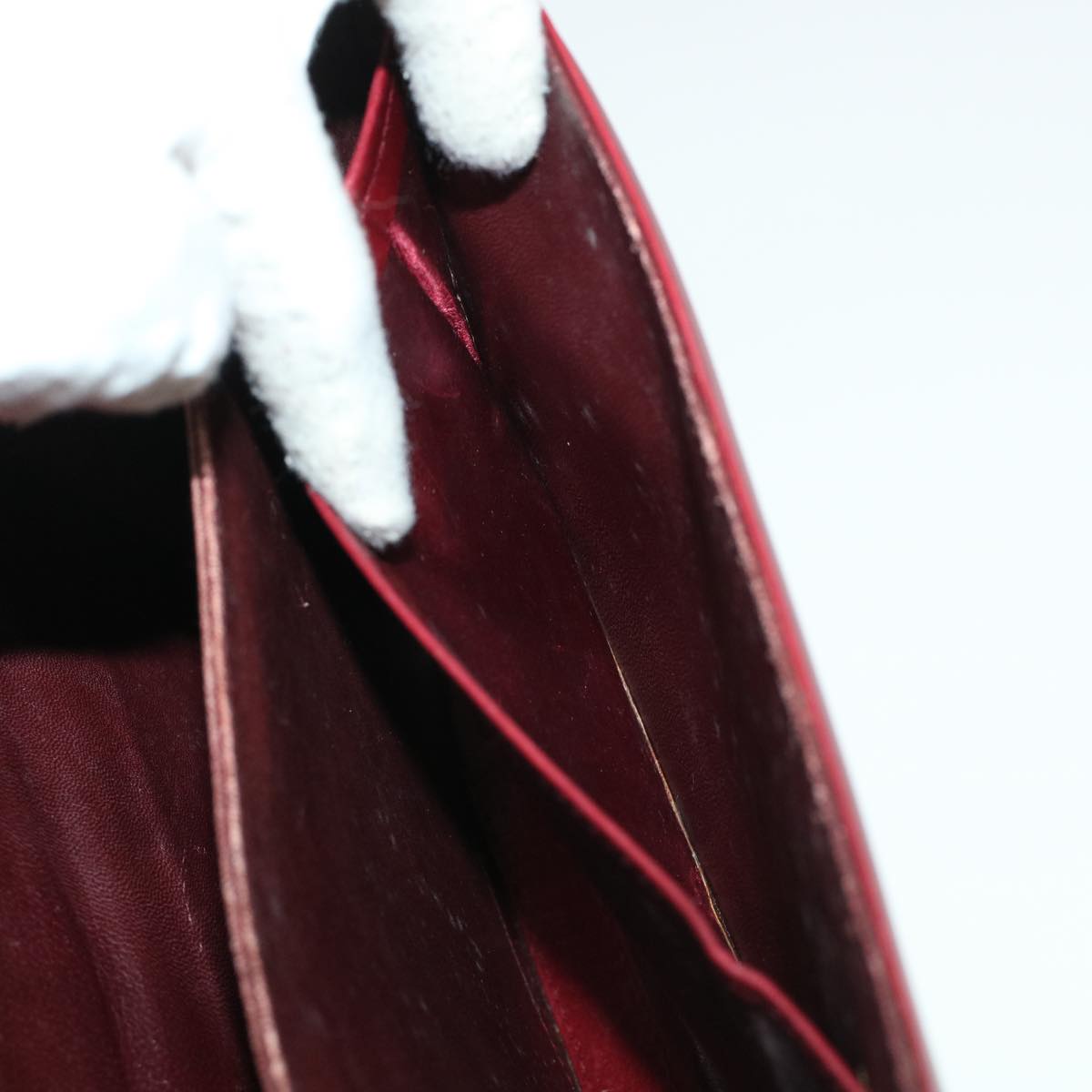GUCCI Shoulder Bag Leather Red am4554