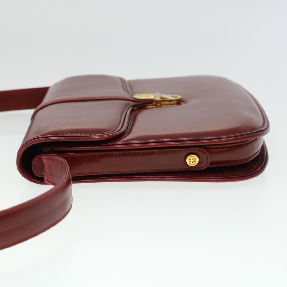 GUCCI Shoulder Bag Leather Red am4554