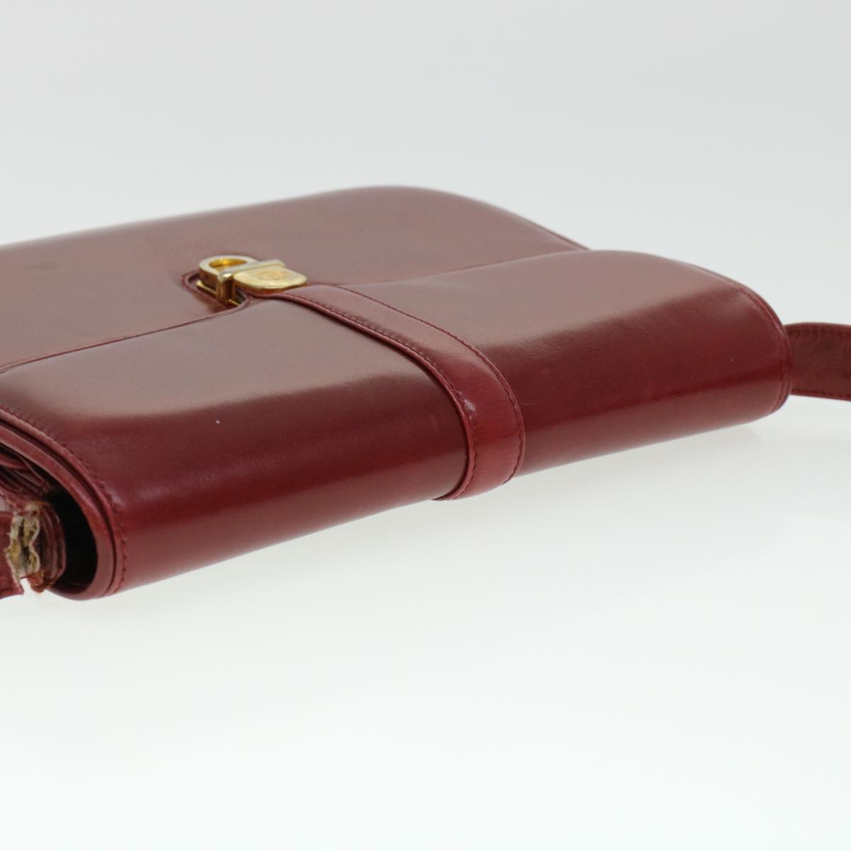 GUCCI Shoulder Bag Leather Red am4554