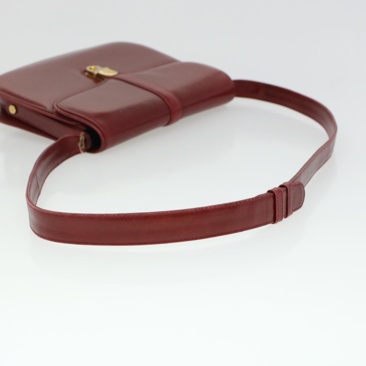 GUCCI Shoulder Bag Leather Red am4554