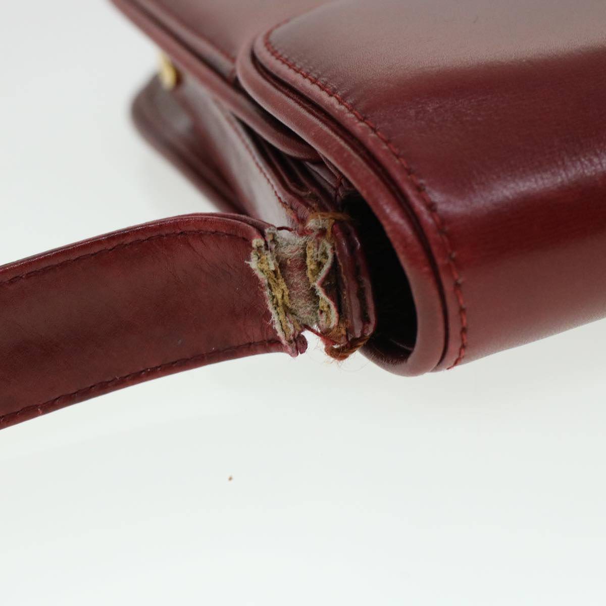 GUCCI Shoulder Bag Leather Red am4554