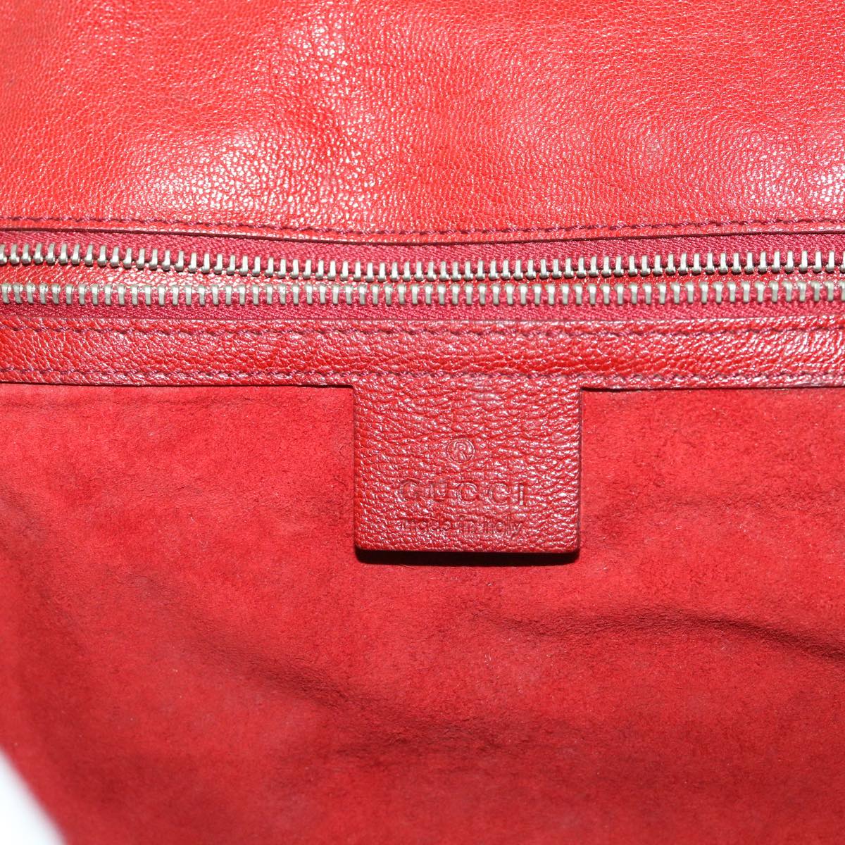 GUCCI Interlocking Shoulder Bag Leather Red 115746 am4584